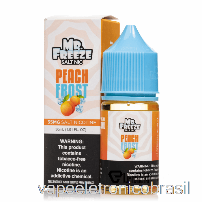 Vape Eletrônico Pêssego Geada - Mr Congelamento Sais - 30ml 35mg